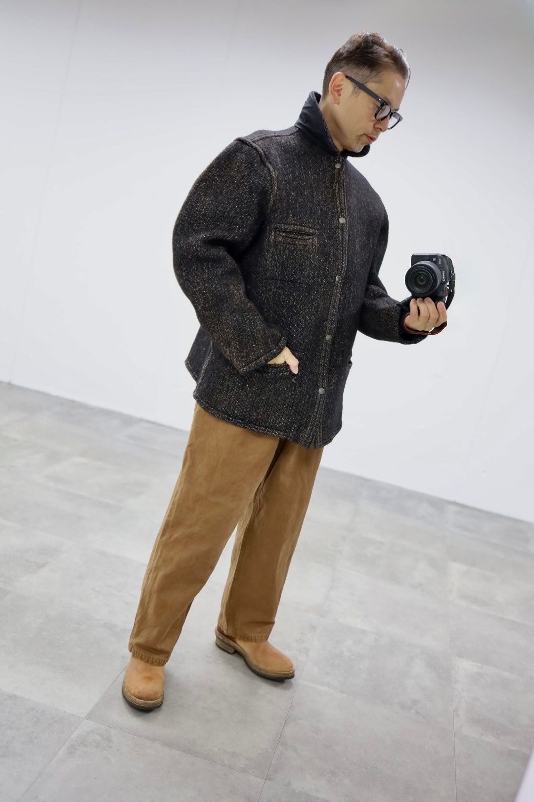 BOW WOW 25FWバウワウ  ジャケットB CLOTH JACKET AGED(BW252-BCJ) AGED MIXED BLACK