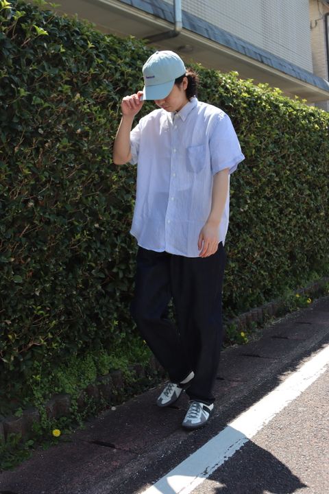 COMME des GARCONS HOMME キュプラストライプMIX S/Sシャツ(HI-B017-051) style. 2022.04.09.