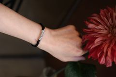 XOLO JEWELRY ショロジュエリー / Piece Silk Code Bracelet-Silver- (BLACK)☆6月17日再入荷！