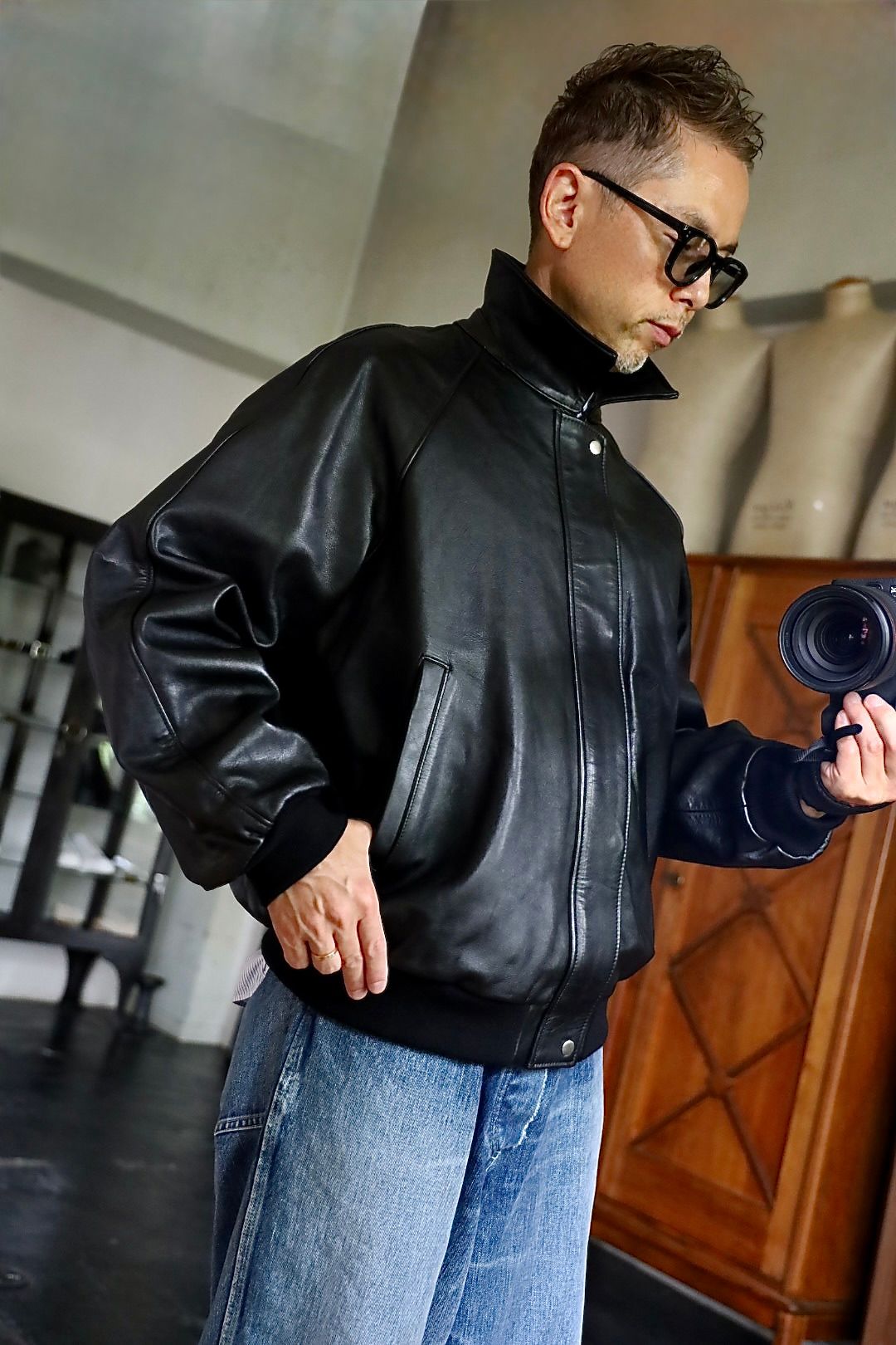 Graphpaper Cow Leather Raglan Blousonスタイル2026.8.30.