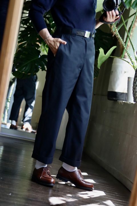 A.PRESSE 23AW Work Chino Trousers"NAVY"スタイル