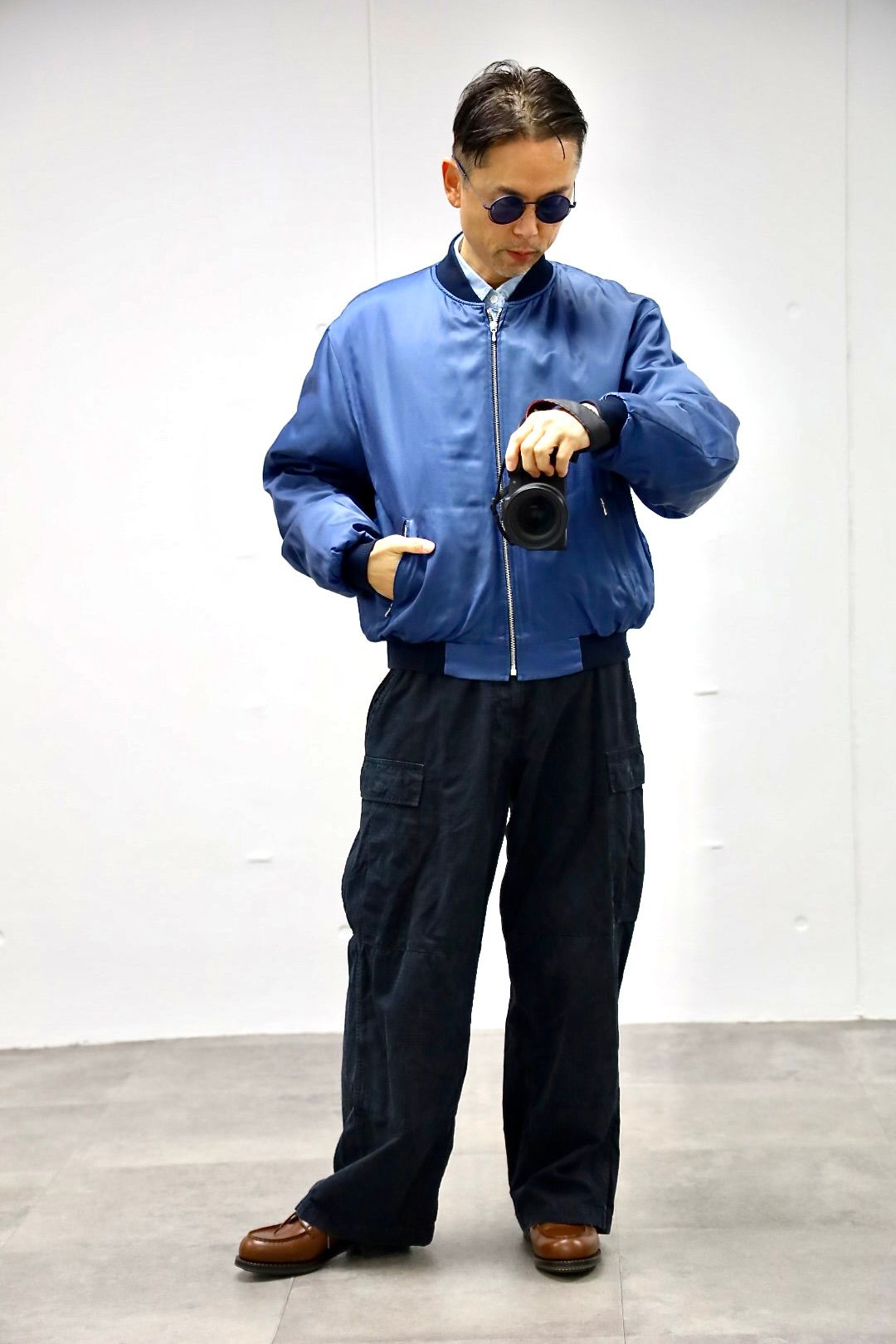 A.PRESSE 2026 STYLE1 Vintage Silk Viscose Tour Jacket"BLUE"スタイル