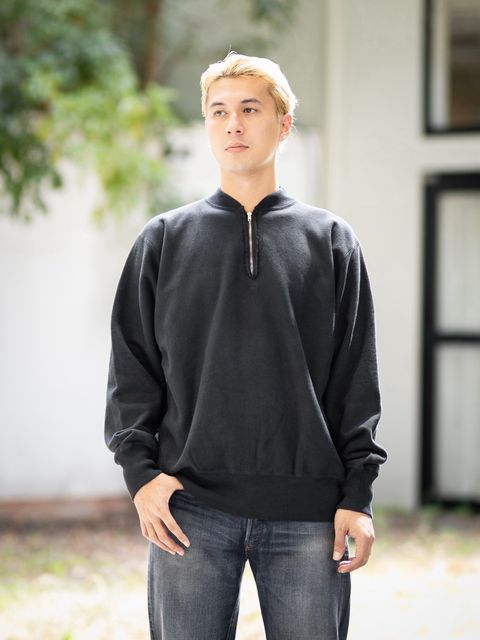 A.PRESSE 新作 Vintage Half Zip Rib Collar Sweatshirt