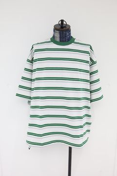 is-ness 26SS Border Balloon T-Shirt(26SS_48_1008SST01-B)WHITE x GREEN☆新作発売！