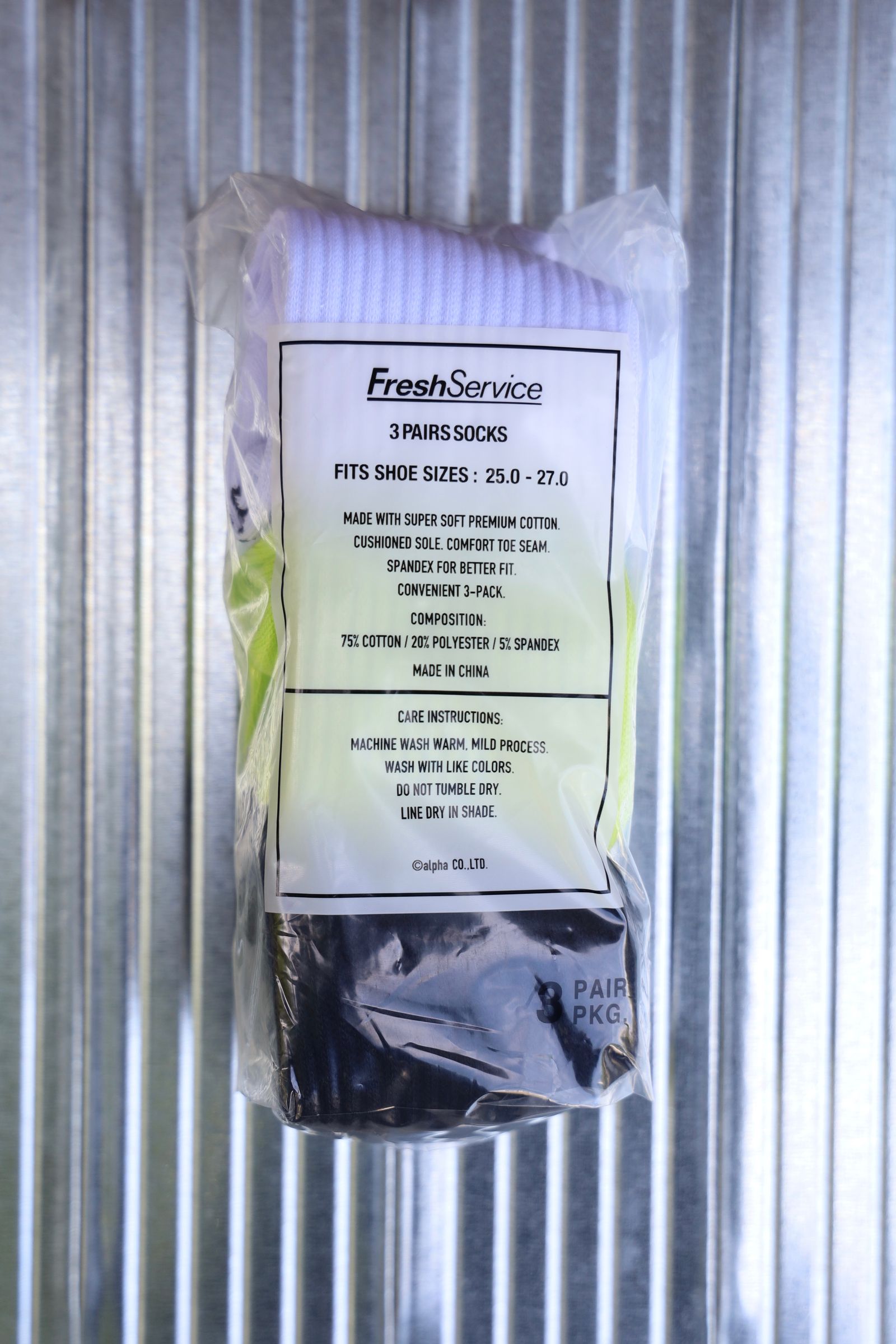 フレッシュサービスソックス SIGNATURE 3-PACK SOCKS (WHITE×YELLOW×NAVY)☆再入荷！