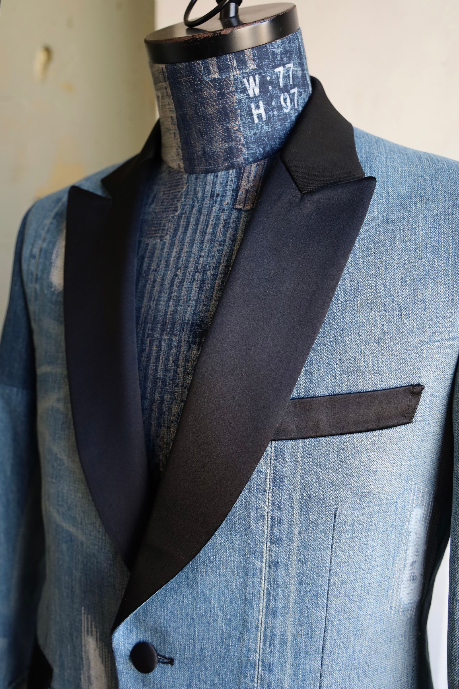 ジュンヤワタナベマン 25SS 多素材パッチワークデニムジャケット(W0-J012-051)INDIGO×MIX