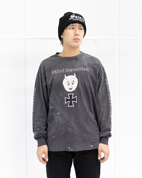 セントマイケル 26SS SAINT DEVOTION LS T-SHIRT (SM-MK8-0000-027)BLACK☆2月21日(土)10:00発売！