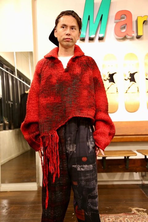 Yohji Yamamoto W-総柄中太パンツstyle.2020.10.6.