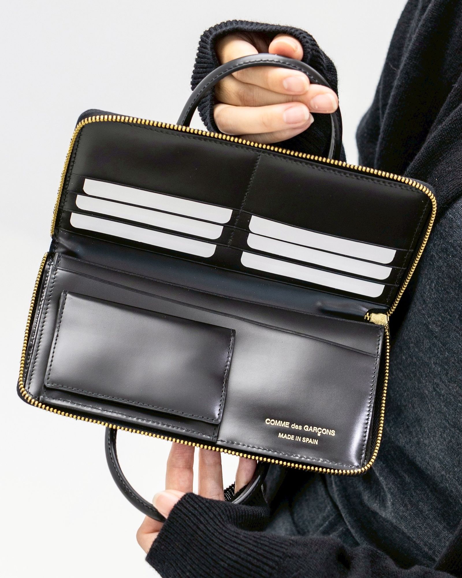 コムデギャルソン 財布 HANDELS BIFOLD ZIP LONG WALLET (8Z-U110-051)BLACK
