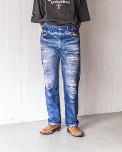トーキングアバウト ジ アブストラクション 25AW パンツDENIM PRINT STARIGHT PT(2526AW-PT-001)BLUE☆新作発売！