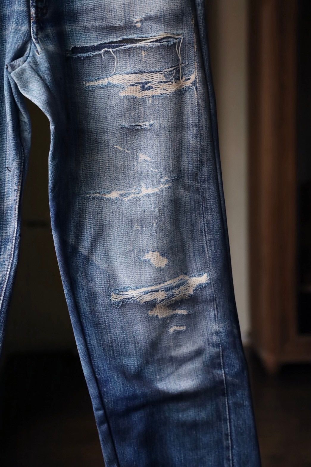 トーキングアバウト ジ アブストラクション 25AW DENIM PRINT FLEECE LINING STRIGHT PT(2526AW-PT-001F)BLUE☆新作発売！