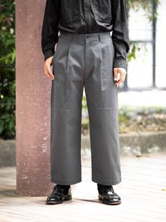 Graphpaper Westpoint Chino Wide Tapered Trousers (GRAY) MARKスタイル