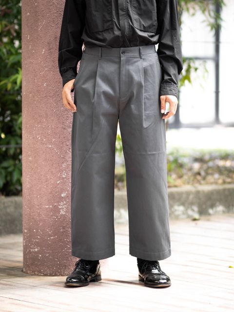 グラフペーパー Westpoint Chino Wide Tapered Trousers(GM263-40166B)C.GRAY☆8月15日(土)発売！