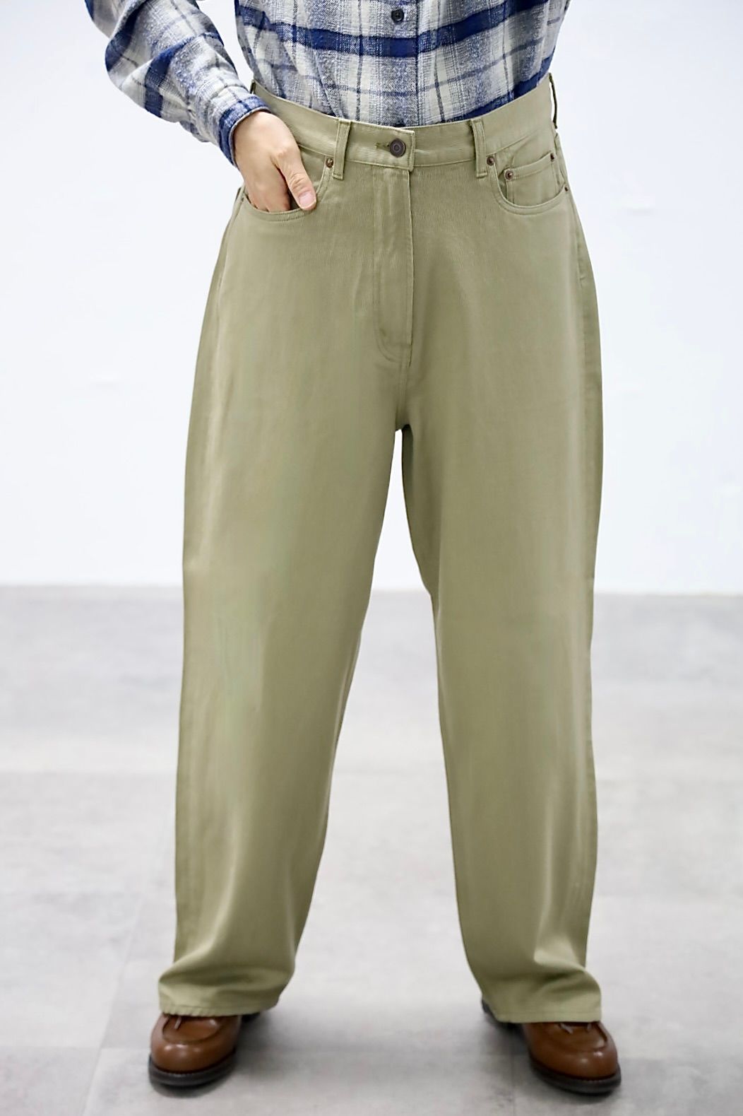 A.PRESSE 2026 STYLE1 Washed Silk Cotton Pique Pantsスタイル