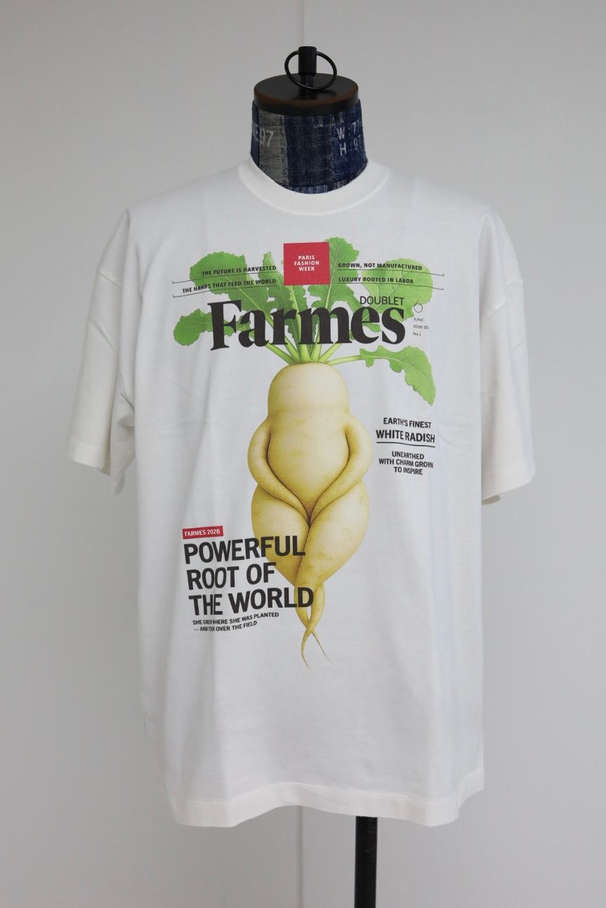doublet ダブレット26SS FARMES MAGAZINE COVER T-SHIRT (26SS34CS430) WHITE ★1月17日(土)11:00発売！