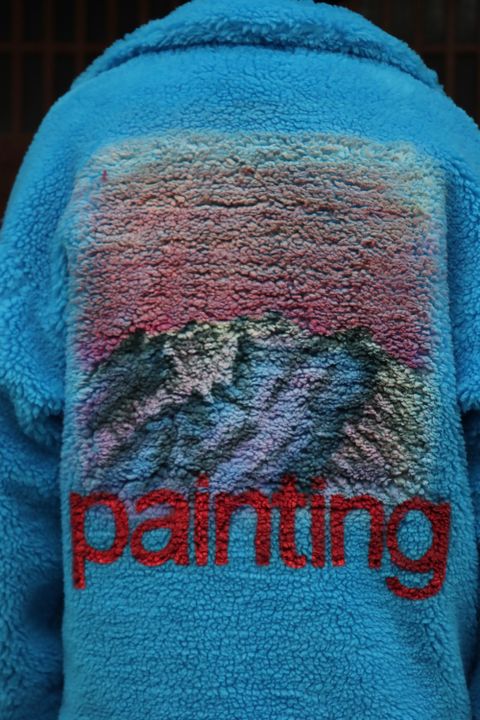 doublet HAND-PAINTED RECYCLE FUR JACKET style.2021.9.20