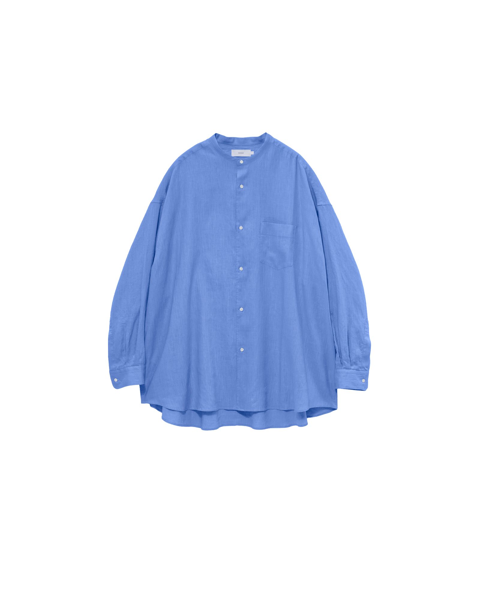極美品　24年品　グラフペーパー　シャツ　コットン　O/S ブルー　長袖　メンズ Graphpaper - グラフペーパー Linen L/S Oversized Band Collar Shirt