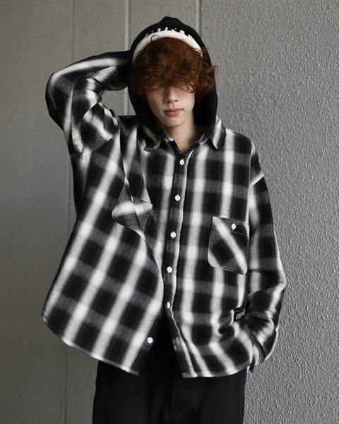 ©SAINT Mxxxxxx セントマイケル 23AW CHECK SHIRT PARKAスタイル