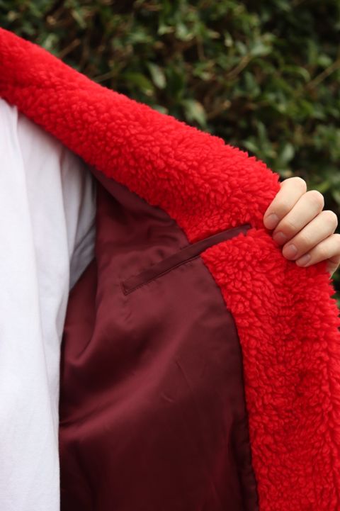 doublet HAND-PAINTED RECYCLE FUR JACKET"RED style"
