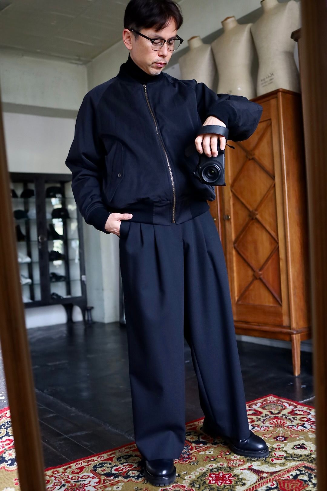 アプレッセ 2025 STYLE2 Silk Padding Jacket(25AAP-01-29)BLACK