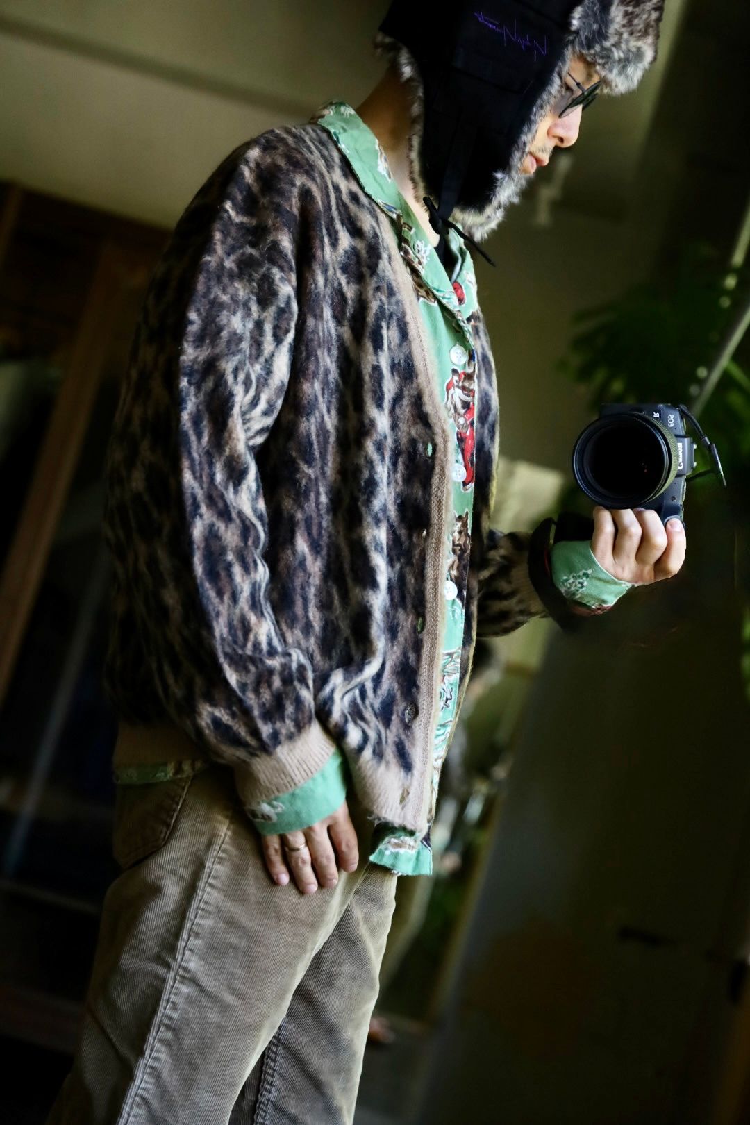 ©SAINT M×××××× MOHAIR CARDIGAN"LEOPARD"スタイル