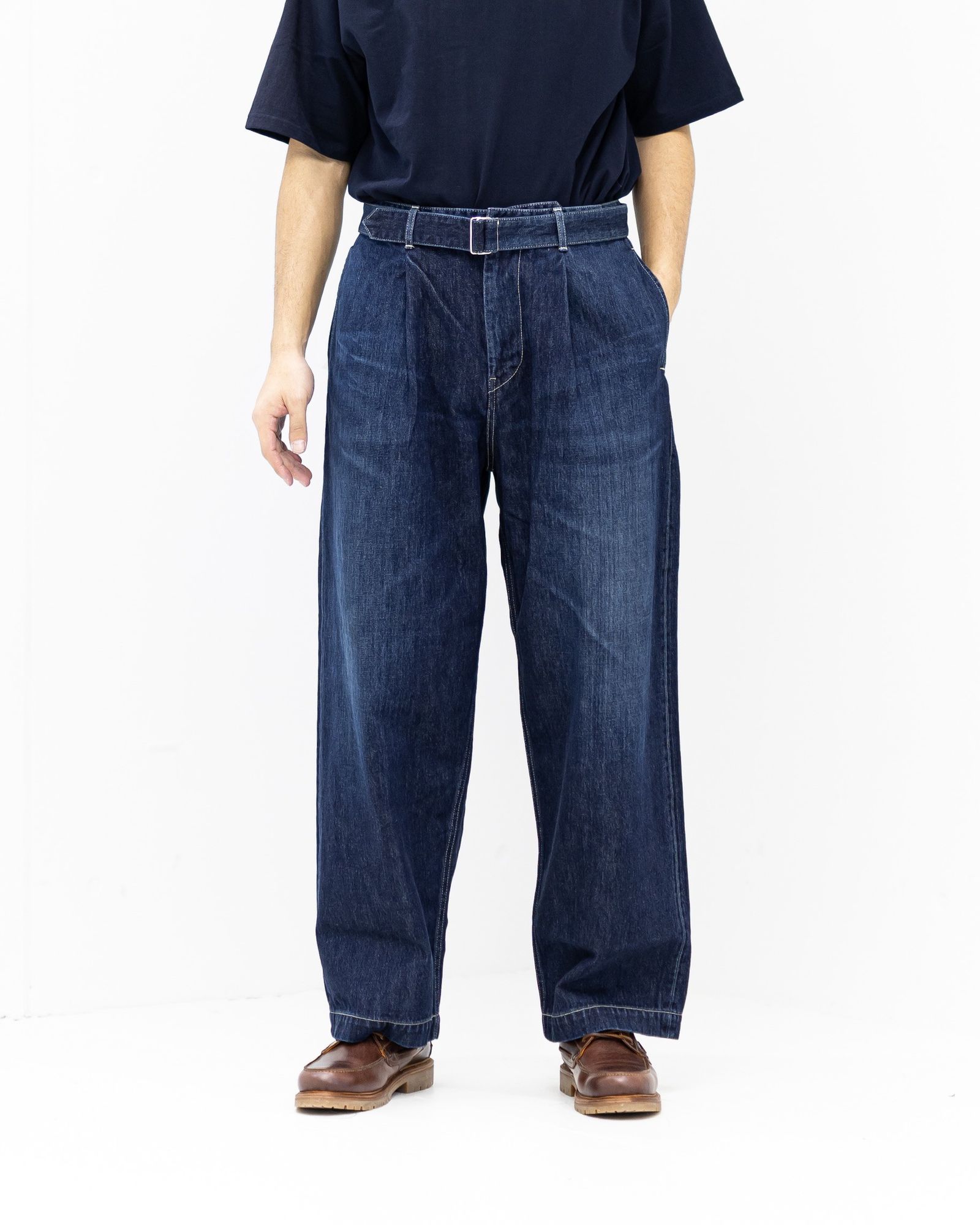 グラフペーパー Selvage Denim Belted Pants(GU261-40064DB)INDIGO_DARK FADE★1月24日(土)発売！
