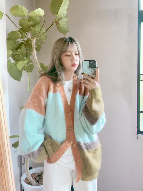 YOKE 新作MOHAIR BORDER CARDIGAN style.2023.8.28