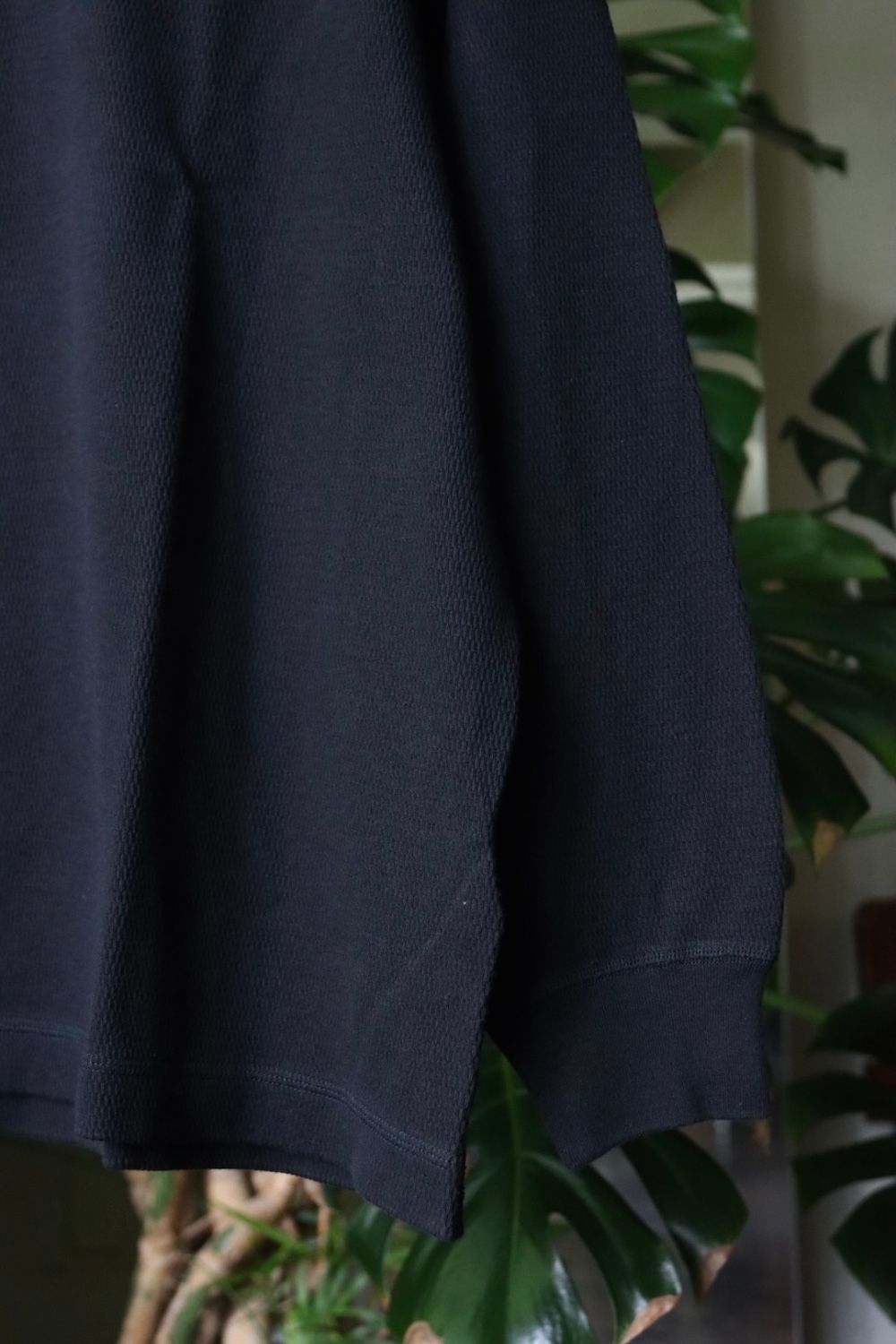 ETS.MATERIAUX / マテリオ22AW Honeycomb Long Sleeve"BLACK"