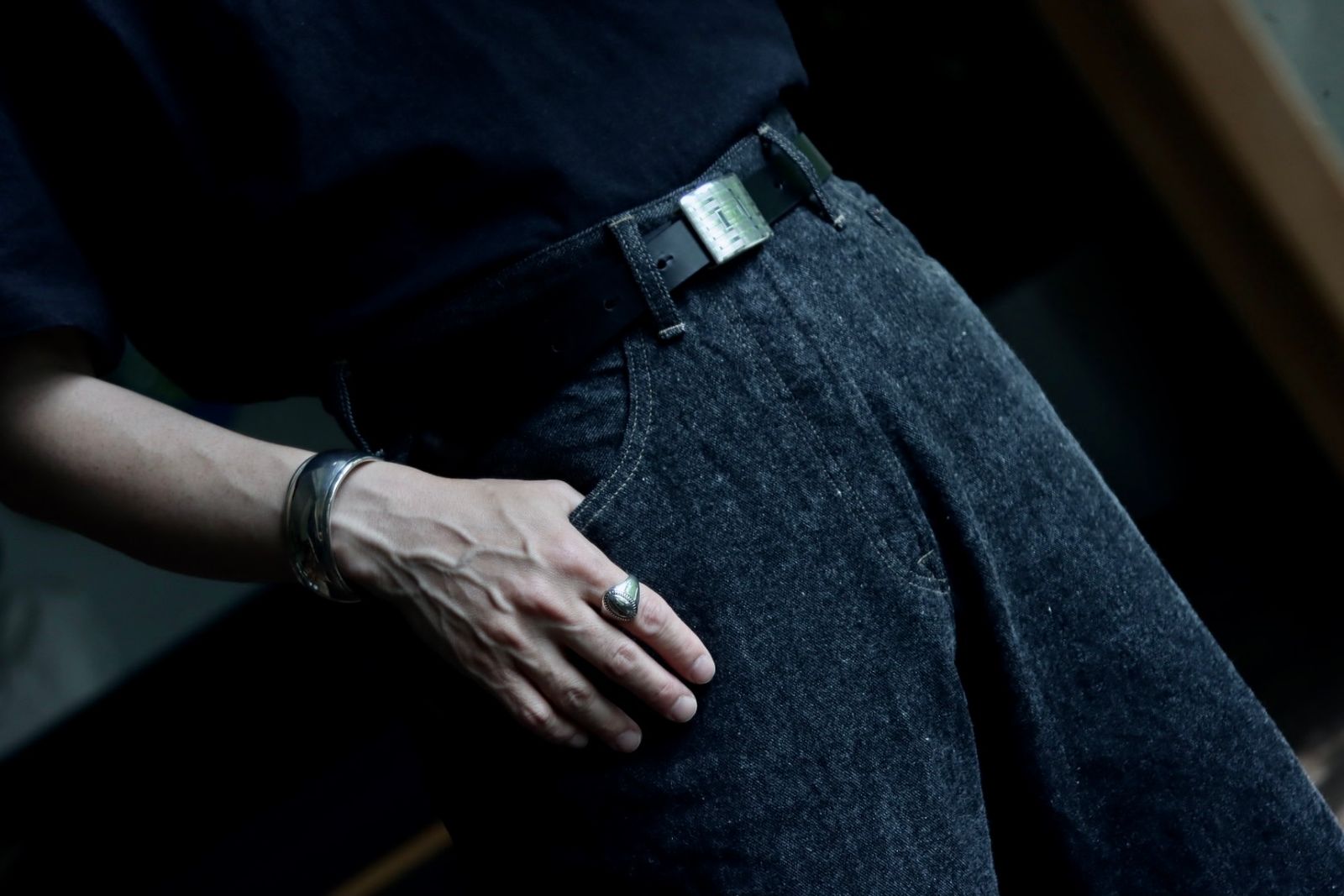 アプレッセ24SS Black Washed Denim Pants(24SAP-04-25H)BLACK