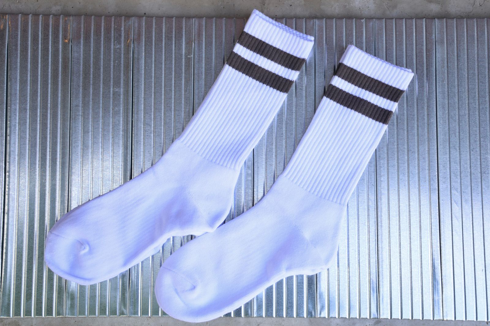 フレッシュサービスソックス 2-PACK LINE CREW SOCKS (GRAY)