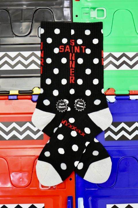 セントマイケル 26SS DOT SOCKS(SM-MK8-0000-100)BLACK★1月10日(土)発売！