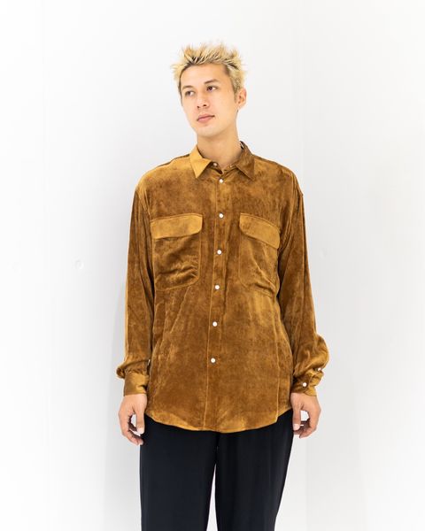 ヨーク 25FW シャツ Rayon Corduroy Western Shirt(YK25FW01084SH)BROWN☆9月20日(土)発売！