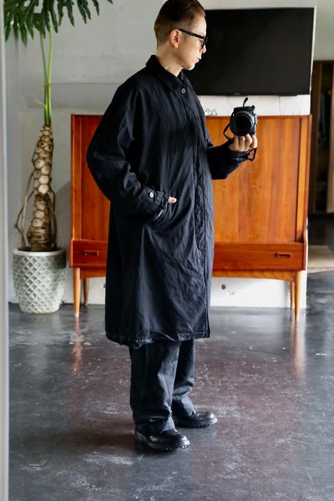 COMME des GARCONS HOMME エステルツイル製品染めコートスタイル.2025.9.5.