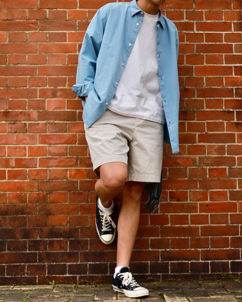 A.PRESSE High Density Weather Cloth Shorts"ECRU"スタイル
