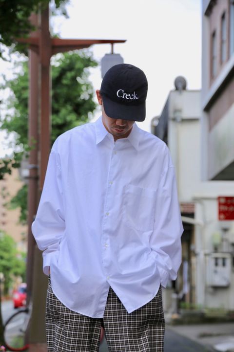 Graphpaper Broad L/S Oversized Regular Collar Shirt(GM203-50110B)"WHITE"Style.2020.7.14.
