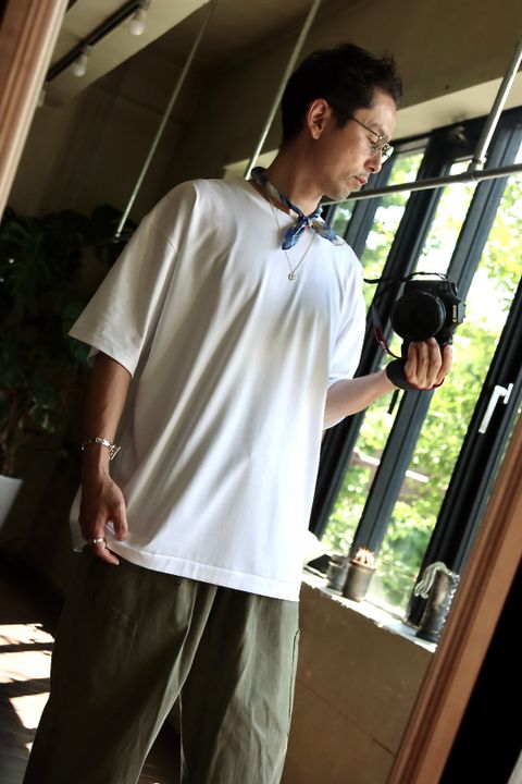 ATON エイトン 22FW SUVIN 60/2 OVERSIZED S/S T-SHIRT WHITEスタイル.2022.6.28.