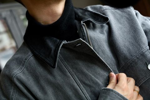 YOKE COTTON CUT-OFF COVERALL JACKET"GRAY"スタイル