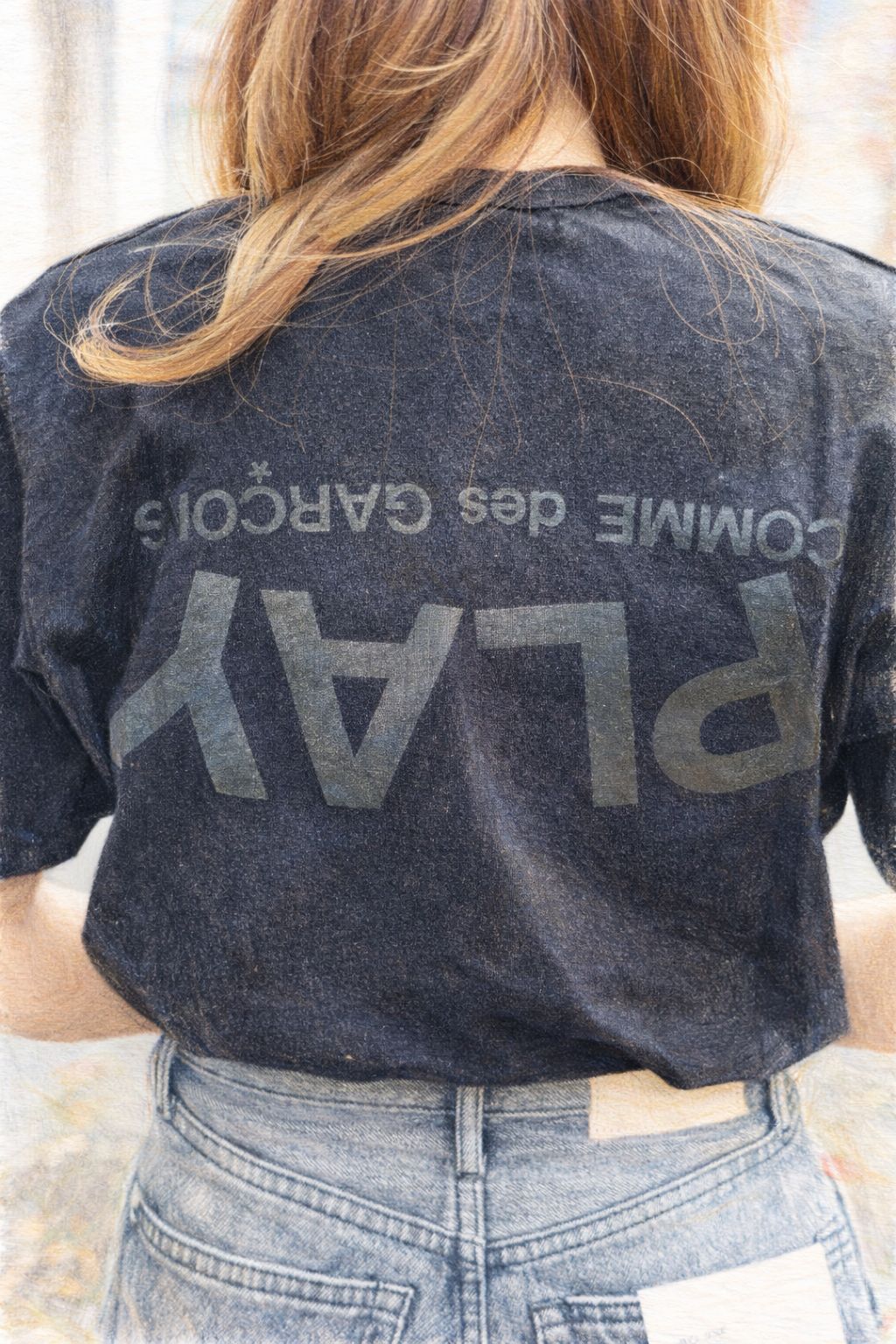 プレイコムデギャルソン PLAYロゴTシャツ (BLACK)