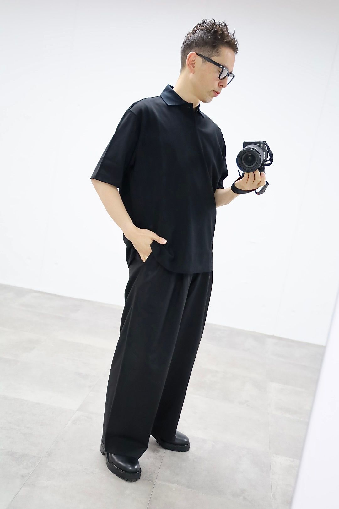 マーカ 26SS  ONE BOTTON TEE S/S(M26A14CS02B)BLACK☆新作発売！