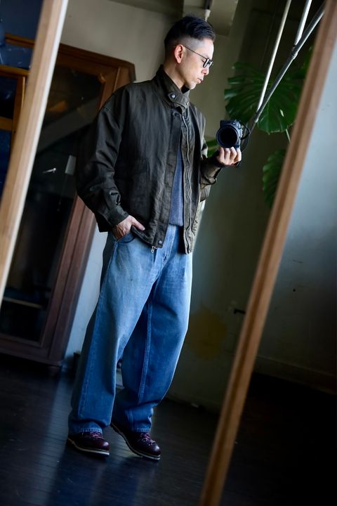 Graphpaper Selvage Denim Two Tuck Pants"LIGHT FADE"スタイル