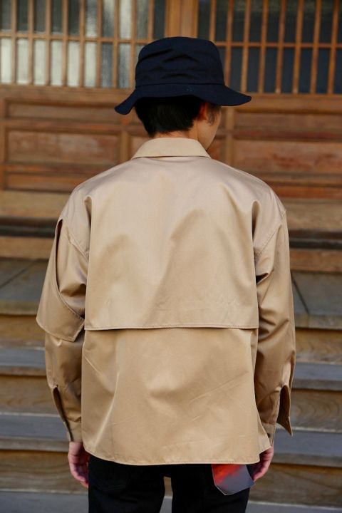 JieDa T/C FLAP SHIRT"BEIGE"Style.2020.8.1.