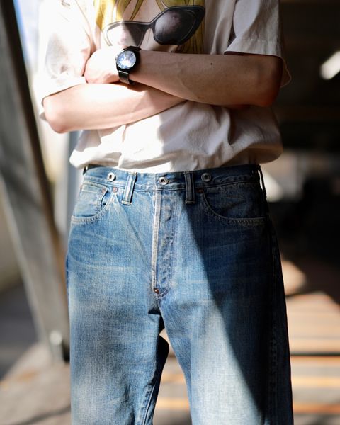 A.PRESSE アプレッセ23SS No.2 Washed Denim Pantsスタイル