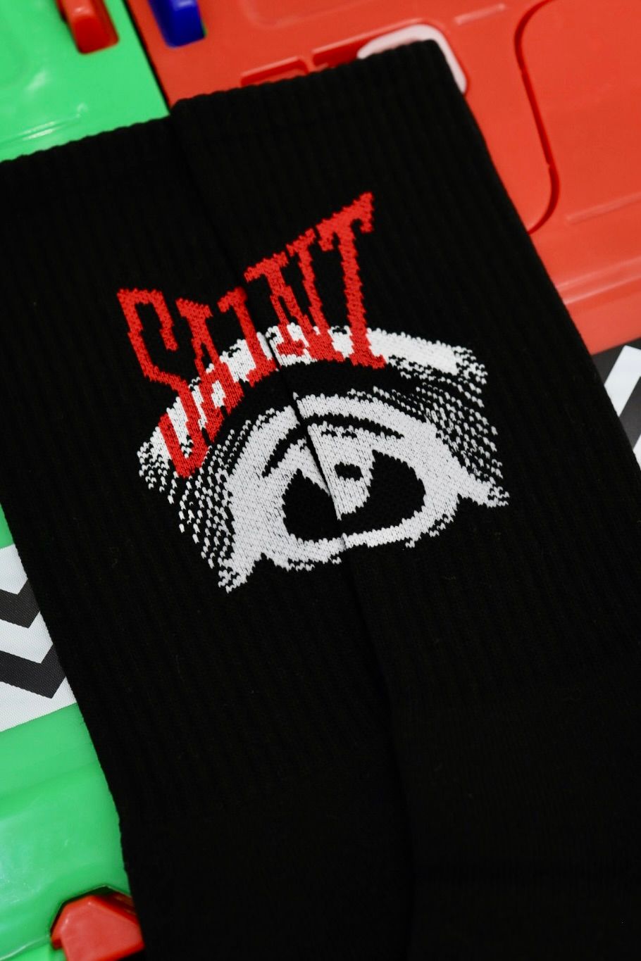 セントマイケル 26AW EYE_SOCKS(SM-MK1-0000-106)BLACK