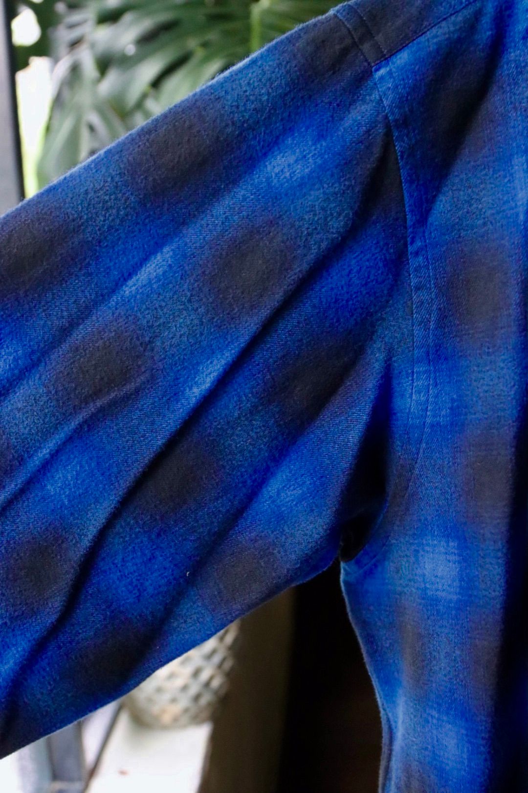 セダンオールパーパスFW23 Brushed Ombre Plaid Open Collar Shirt (SD23F-SH02)Blue Plaid