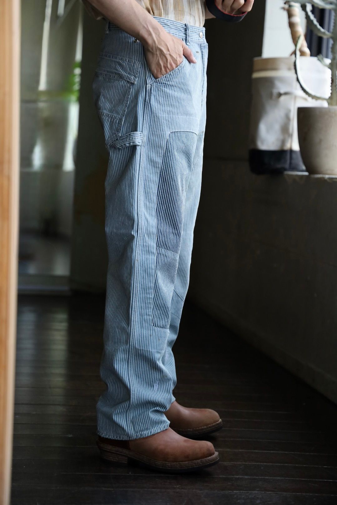 【美品】BOWWOW チノパンツ　ペイント加工　XXXL BOWWOW - BOW WOW バウワウ HICKORY PAINTER PANTS with