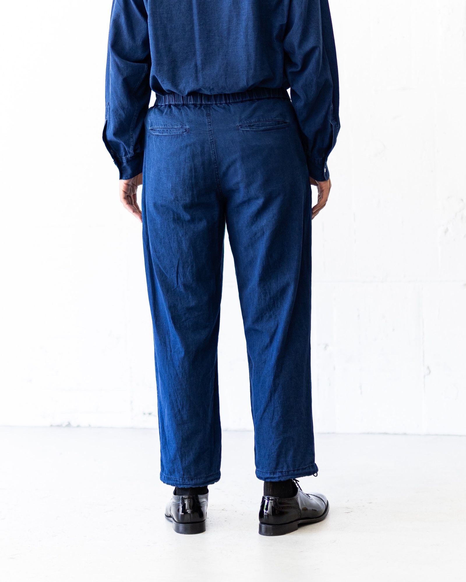 藍ページ Graphpaper SIDOGRAS Indigo Poplin L/S Oversized Band Collar