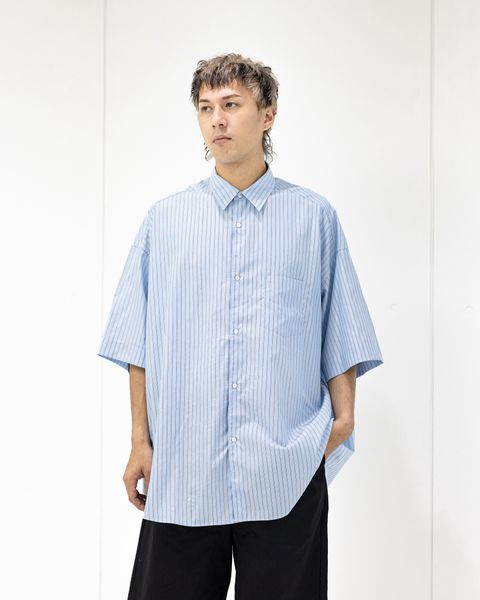 グラフペーパー SIDOGRAS S/S Oversized Regular Collar ShirtGM262-50029)SAX STRIPE☆6月6日(土)発売！