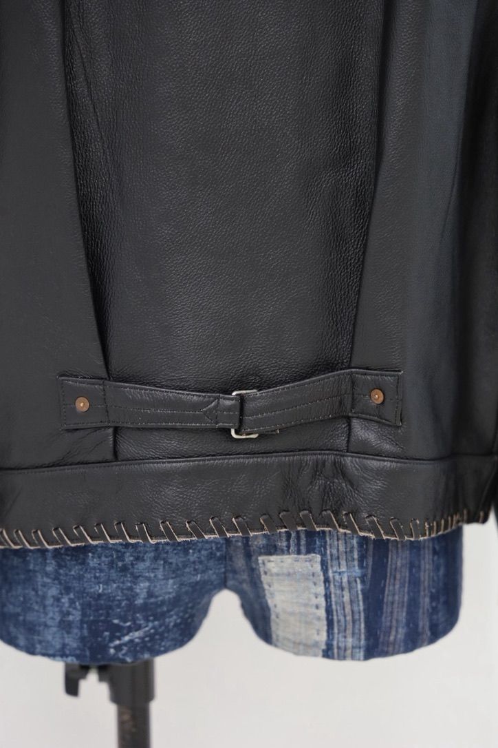 BOW WOW 26FW LACE-UP LEATHER TRUCKER JACKET(BWU-LULTJ)BLACK
