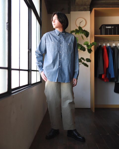 A.PRESSE Rigid Chambray Shirt style.2023.2.10