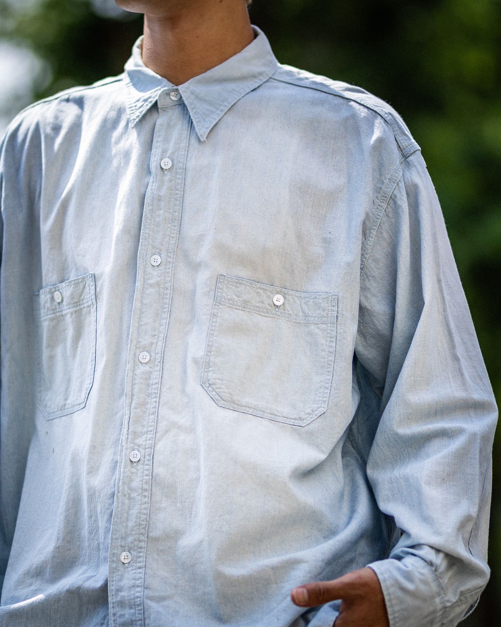 トップス A.PRESSE 25AW Vintage Chambray Shirts A.PRESSE 25AW Vintage Chambray Shirt – Vintage Concept Store